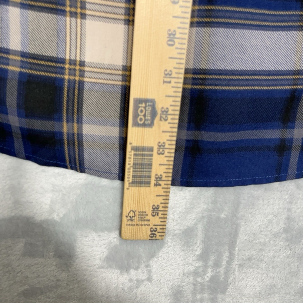Torrid Harper Tunic Top Womens 2 Blue Plaid Roll Tab Sleeve Blouse Office Casual - Picture 6 of 12